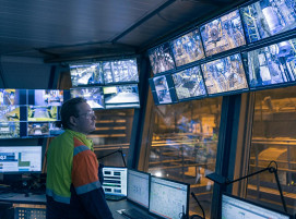 Pickling line control room at SSAB in Hämeenlinna